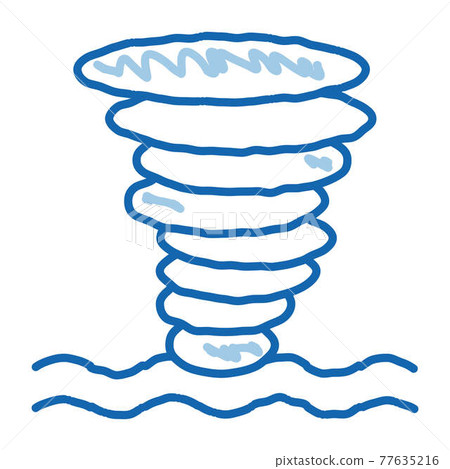 Tornado Sea Water doodle icon hand drawn illustration 77635216