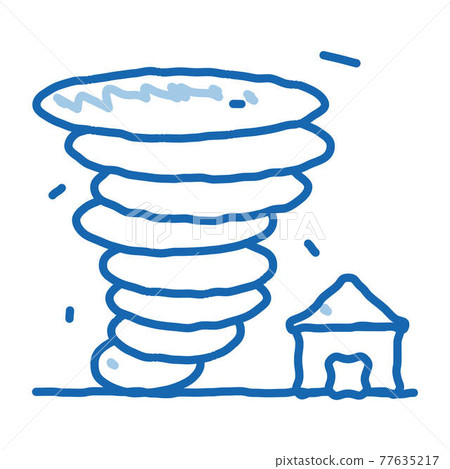 Tornado House doodle icon hand drawn illustration 77635217