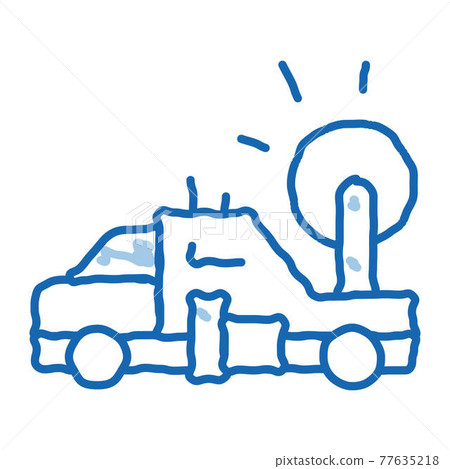 Synoptic Truck doodle icon hand drawn illustration 77635218