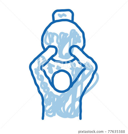 Man Hold Weight doodle icon hand drawn illustration Man Hold Weight doodle icon hand drawn illustration 77635388