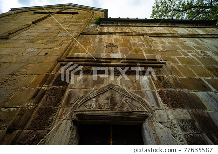 Ananuri castle in Georgian mountains 77635587