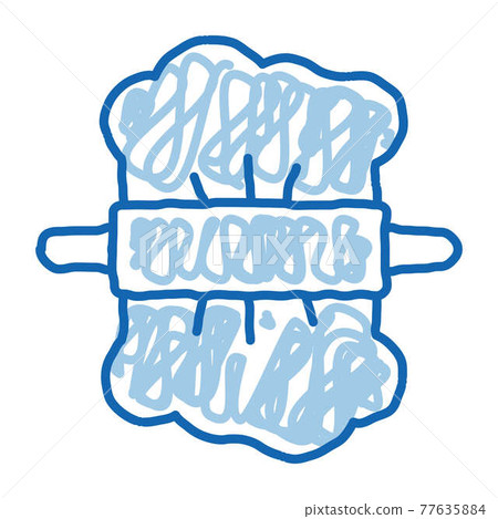 Rolling Dough doodle icon hand drawn illustration Rolling Dough doodle icon hand drawn illustration 77635884