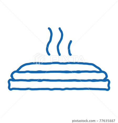 Hot Pizza doodle icon hand drawn illustration 77635887