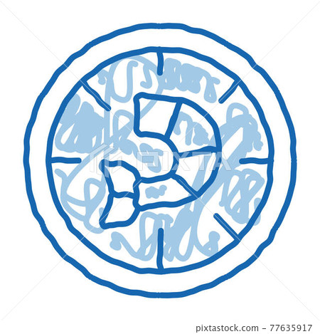 Pizza Shrimp doodle icon hand drawn illustration 77635917