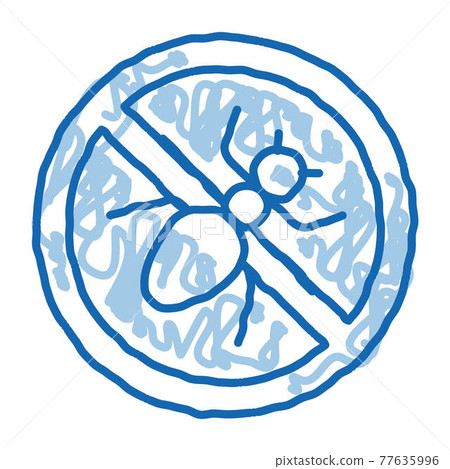 Crossed Mosquito doodle icon hand drawn illustration Crossed Mosquito doodle icon hand drawn illustration 77635996