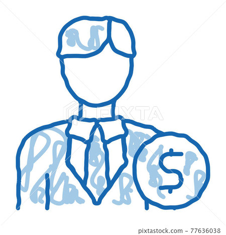 Investor Money doodle icon hand drawn illustration 77636038