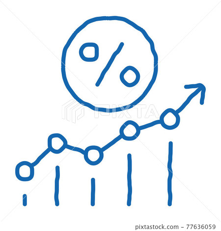 Grow Percent doodle icon hand drawn illustration Grow Percent doodle icon hand drawn illustration 77636059