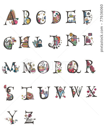 ABC alphabet uppercase cute illustration characters ABC alphabet uppercase cute illustration characters 77636060