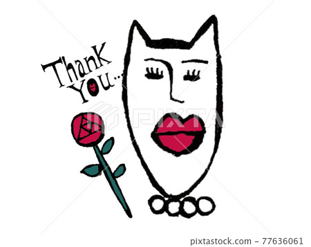 ThankYou message illustration character cat ThankYou message illustration character cat 77636061