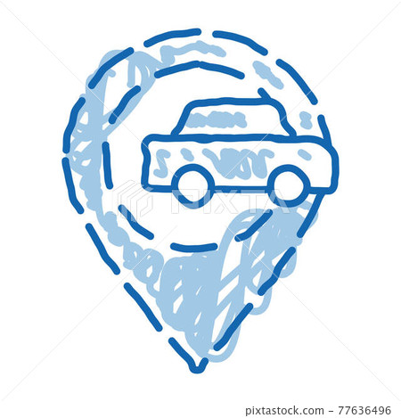 Car Gps Map Mark doodle icon hand drawn illustration Car Gps Map Mark doodle icon hand drawn illustration 77636496