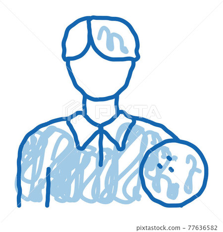 Man Bowling Gamer doodle icon hand drawn illustration Man Bowling Gamer doodle icon hand drawn illustration 77636582