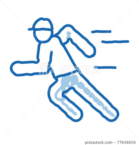 Running Player doodle icon hand drawn illustration Running Player doodle icon hand drawn illustration 77636650