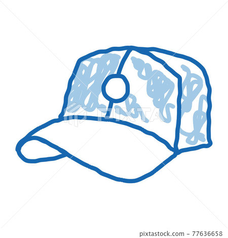 Baseball Cap Hat doodle icon hand drawn illustration Baseball Cap Hat doodle icon hand drawn illustration 77636658