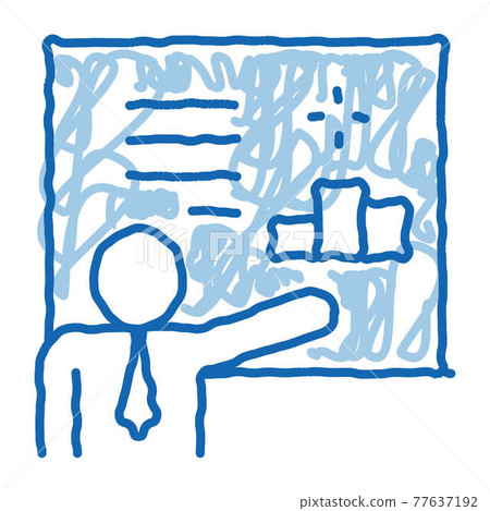 Man Presentation doodle icon hand drawn illustration Man Presentation doodle icon hand drawn illustration 77637192