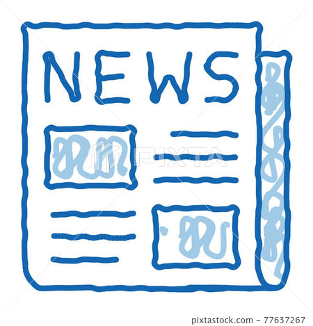 News Newspaper doodle icon hand drawn illustration 77637267
