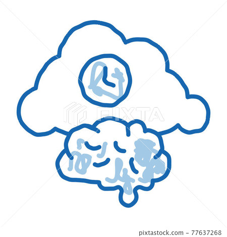 Brain Cloud Clock doodle icon hand drawn illustration Brain Cloud Clock doodle icon hand drawn illustration 77637268