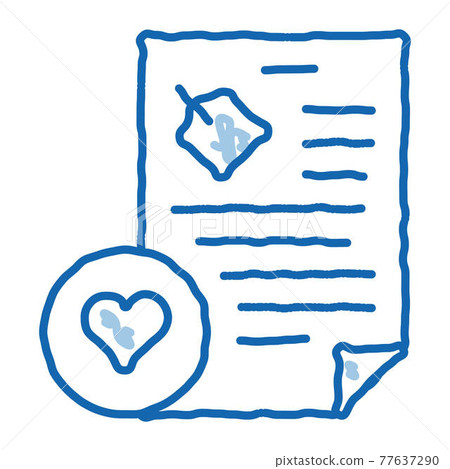 Document Heart doodle icon hand drawn illustration Document Heart doodle icon hand drawn illustration 77637290