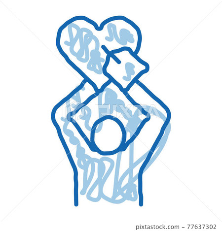 Human Hold Heart doodle icon hand drawn illustration Human Hold Heart doodle icon hand drawn illustration 77637302