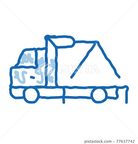 Evacuator Crane doodle icon hand drawn illustration 77637742