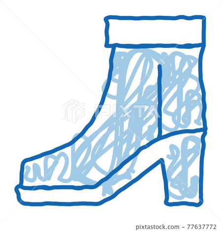 Boot Shoe doodle icon hand drawn illustration - Stock Illustration ...