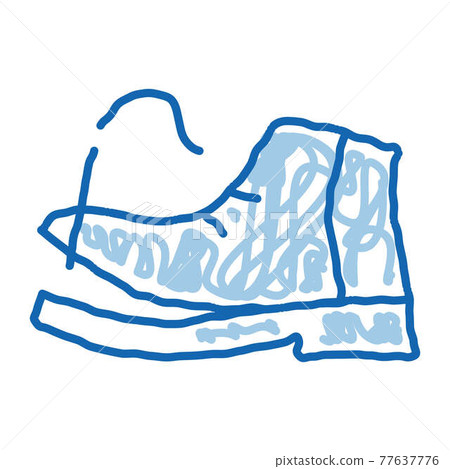 Torn Shoe Thread doodle icon hand drawn illustration 77637776