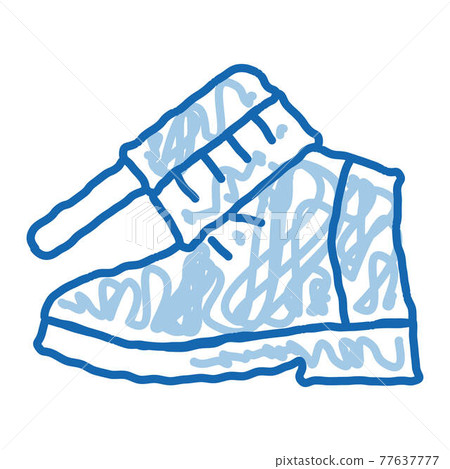 Shoe Brushing doodle icon hand drawn illustration 77637777