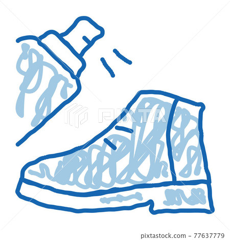 Spray Paint Shoe doodle icon hand drawn illustration 77637779