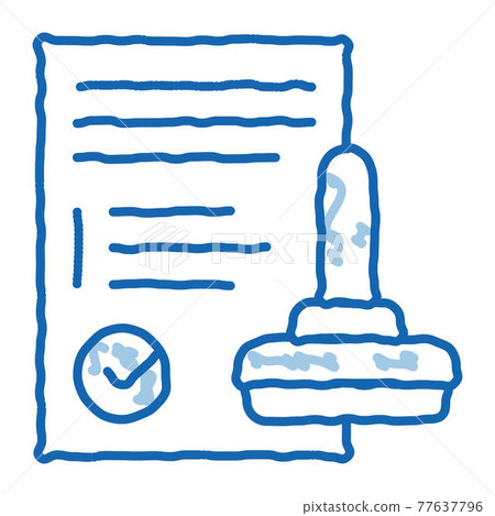 Approve Stamp doodle icon hand drawn illustration 77637796