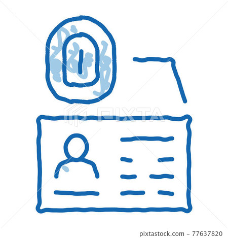 Fingerprint Scan doodle icon hand drawn... - Stock Illustration ...