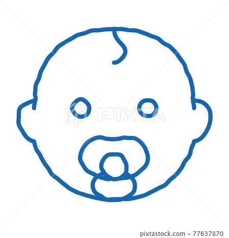 Baby Child Head doodle icon hand drawn illustration 77637870