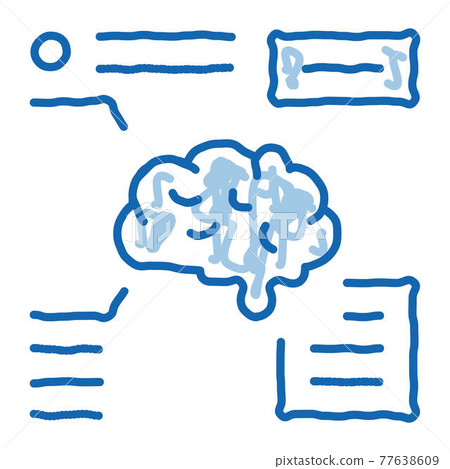 Brain Feature doodle icon hand drawn illustration - Stock Illustration ...