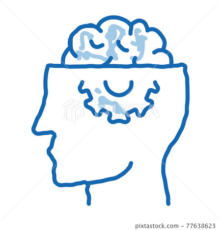 Human Brain Gear doodle icon hand drawn illustration Human Brain Gear doodle icon hand drawn illustration 77638623