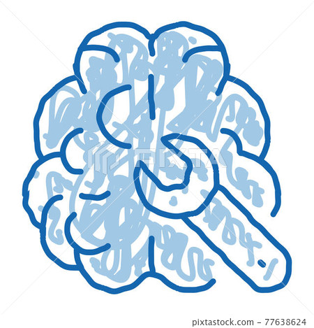 Brain Wrench doodle icon hand drawn illustration 77638624
