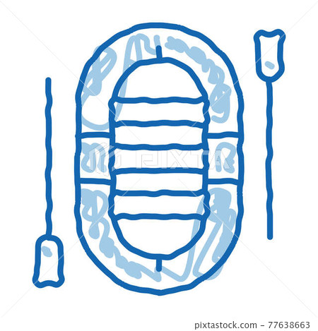 Boat With Oars doodle icon hand drawn illustration Boat With Oars doodle icon hand drawn illustration 77638663