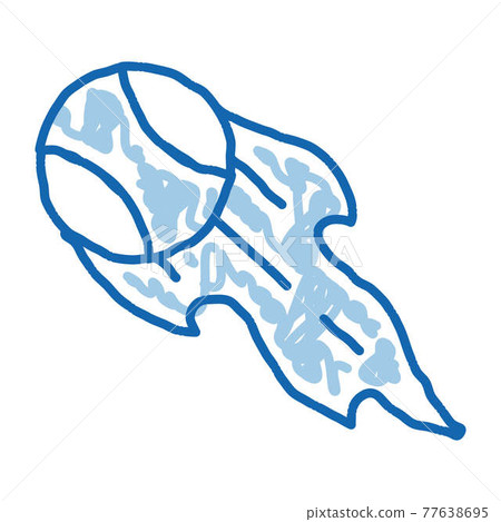 Tennis Ball Flame doodle icon hand drawn illustration 77638695