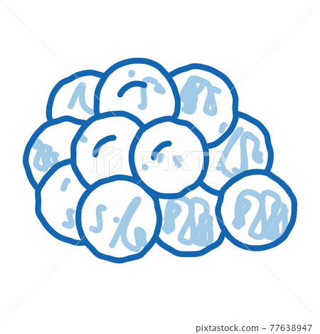 Salmon Caviar doodle icon hand drawn illustration 77638947