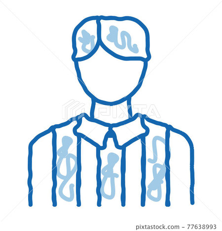 Football Arbitrator doodle icon hand drawn illustration 77638993