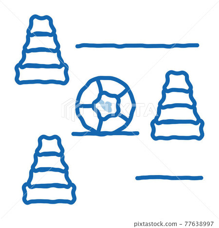 Ball And Training Cones doodle icon hand drawn illustration Ball And Training Cones doodle icon hand drawn illustration 77638997