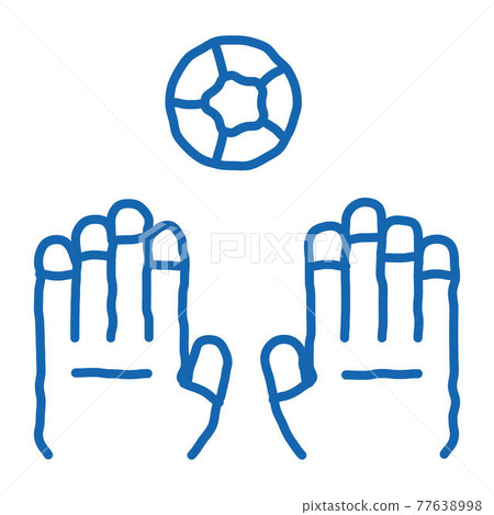 Goalkeeper Catches Ball doodle icon hand drawn illustration Goalkeeper Catches Ball doodle icon hand drawn illustration 77638998
