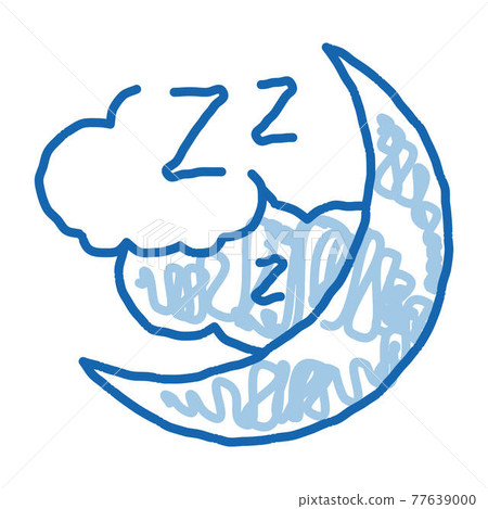 Night Sky With Moon doodle icon hand drawn illustration Night Sky With Moon doodle icon hand drawn illustration 77639000