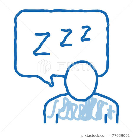 Human Zzz In Quote Frame doodle icon hand drawn illustration 77639001