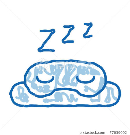 Night Sleep Eyes Mask doodle icon hand drawn illustration 77639002