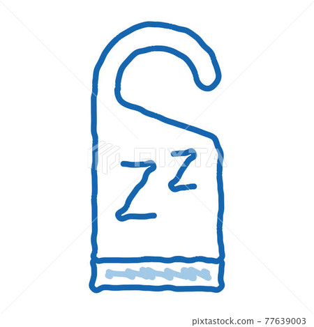 Hotel Handle Label Zzz doodle icon hand drawn illustration 77639003