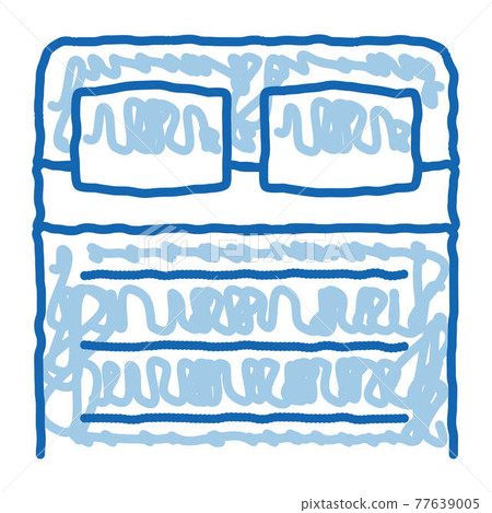 Comfortable Double Bed doodle icon hand drawn illustration Comfortable Double Bed doodle icon hand drawn illustration 77639005