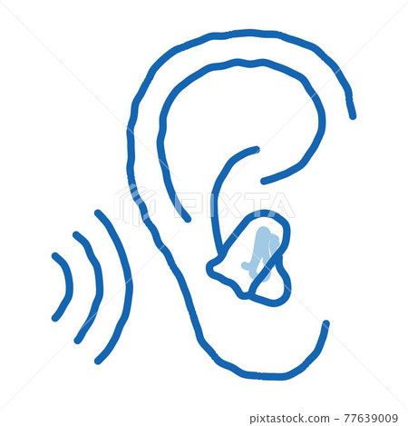 Ear Plug For Sleeping doodle icon hand drawn illustration Ear Plug For Sleeping doodle icon hand drawn illustration 77639009