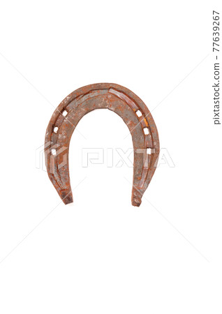 Vintage horse horseshoe on white background 77639267