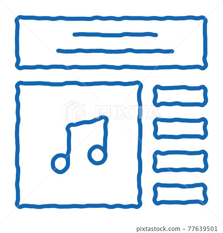 Internet Music Play List doodle icon hand drawn illustration 77639501