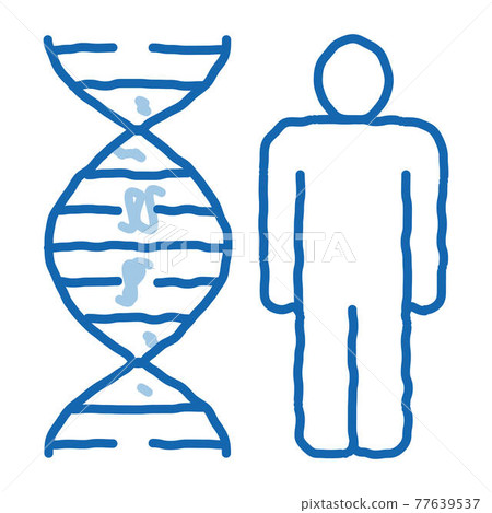 Human And Molecule Dna doodle icon hand drawn illustration Human And Molecule Dna doodle icon hand drawn illustration 77639537