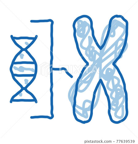 Chromosome And Molecule doodle icon hand drawn illustration 77639539