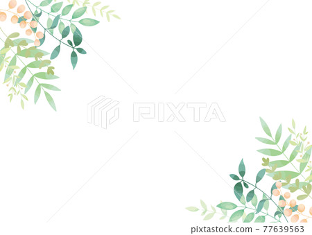 淡粉彩葉/植物裝飾框矢量素材 淡粉彩葉/植物裝飾框矢量素材 77639563